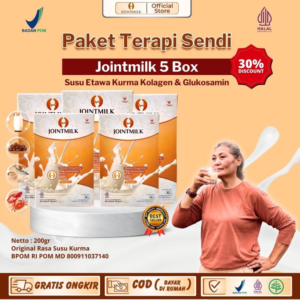 

Jointmilk Paket 5 Box Atasi Nyeri Sendi Susu Kurma Kolagen & Glukosamin
