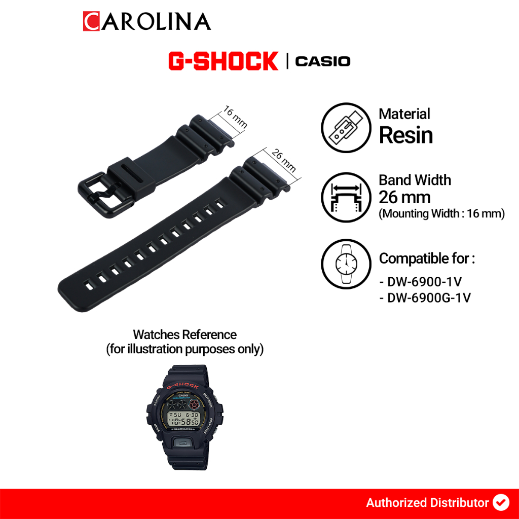 Tali Strap G-SHOCK DW-6900 / DW-6900G 26mm Black Resin 71604262