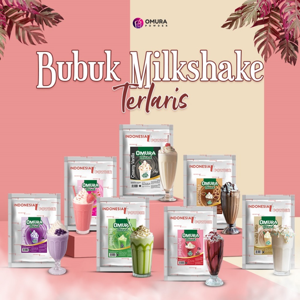 

[BUBUK MILKSHAKE] Bubuk Minuman Milkshake Aneka Rasa HALAL BPOM Mengandung Susu Gula Dan Krimer Blend Series Instant Premium Drink Omura Powder 1 KG 500 GRAM