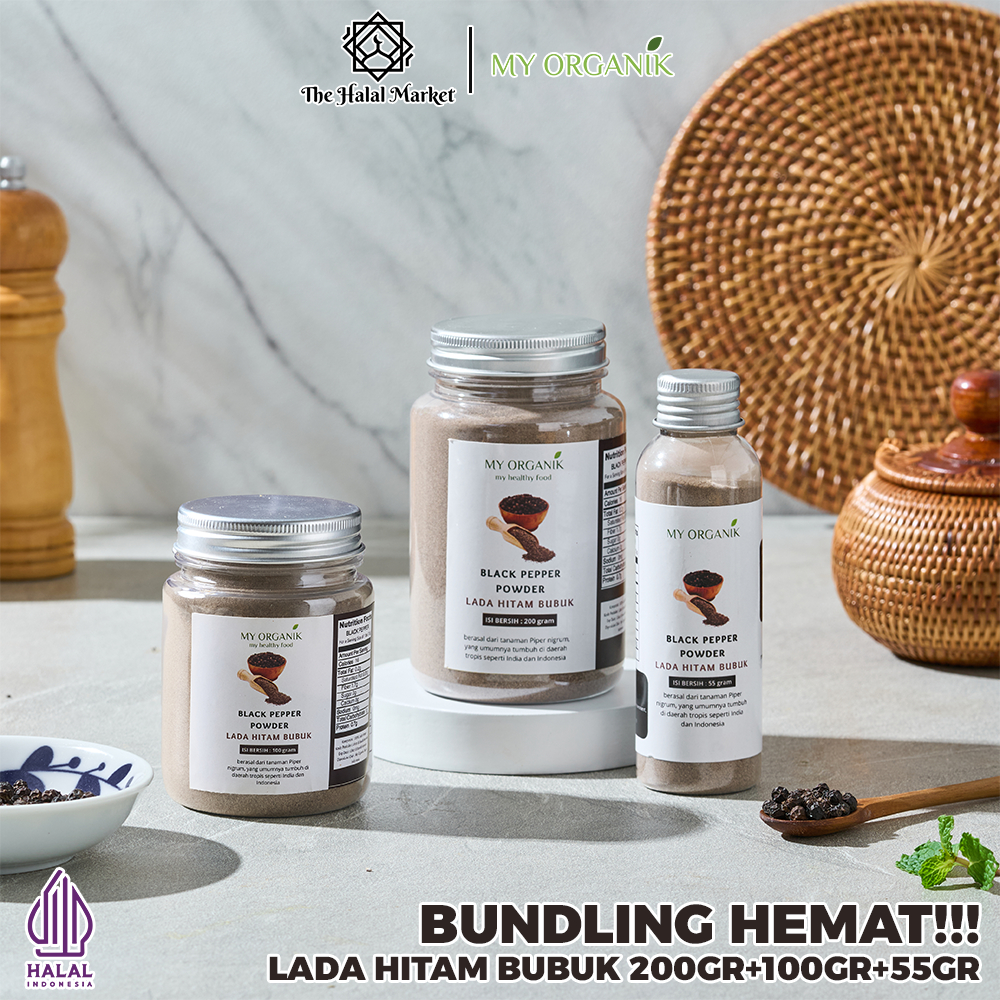 

My Organik Lada Hitam Bubuk Murni Tanpa Campuran Organik Black Pepper Kemasan 55g