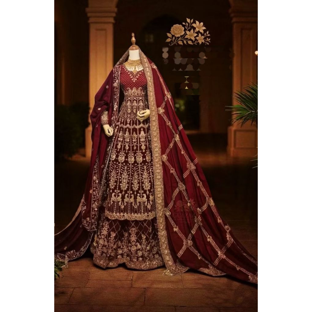 Lehenga wedding full crystal dress india baju india baju pengantin india (wanita saja)