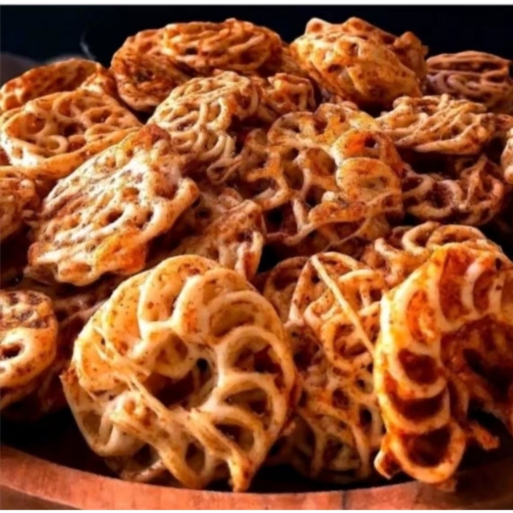 

kerupuk mawar pedas extra daun jeruk kemasan 500gr