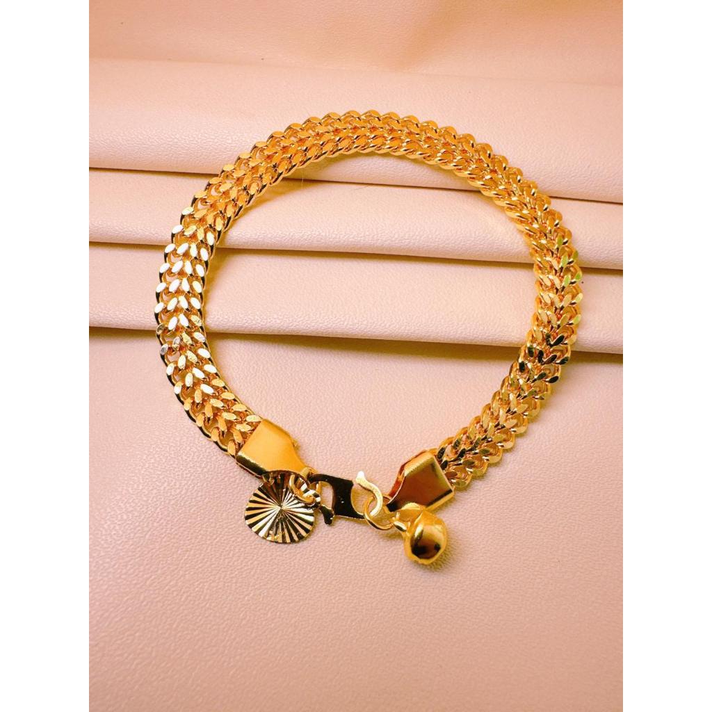 Gelang Tangan Titanium Perhiasan Wanita Terbaru Lapis Emas Tahan Karat Gelang Tangan Wanita Titanium