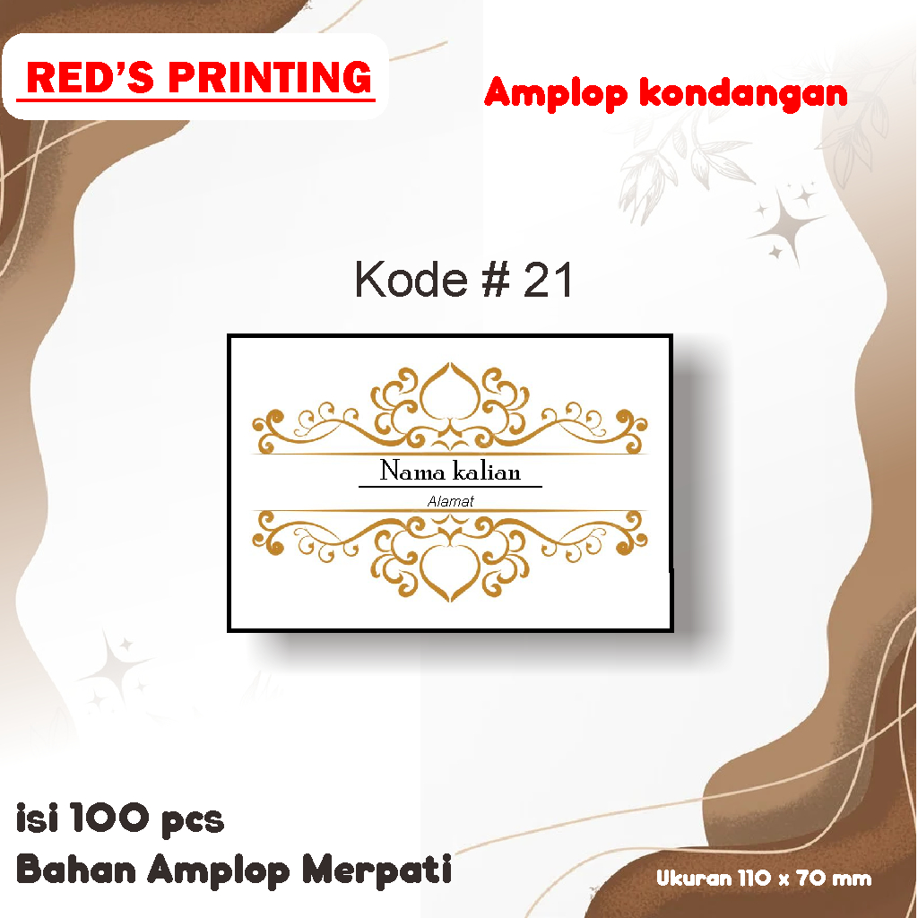 

Amplop kondangan Merpati Isi 100 pcs Sudah Cetak Nama dan Alamat kode # 21- 25