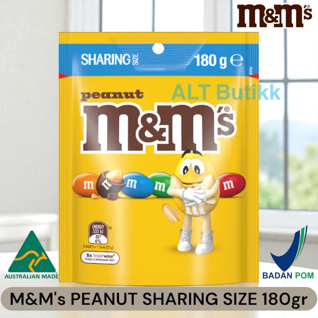 

M&M'S PEANUT SHARING SIZE 180 GR | MILK CHOCOLATE CANDIES | COKELAT MNM M&M AUSTRALIA
