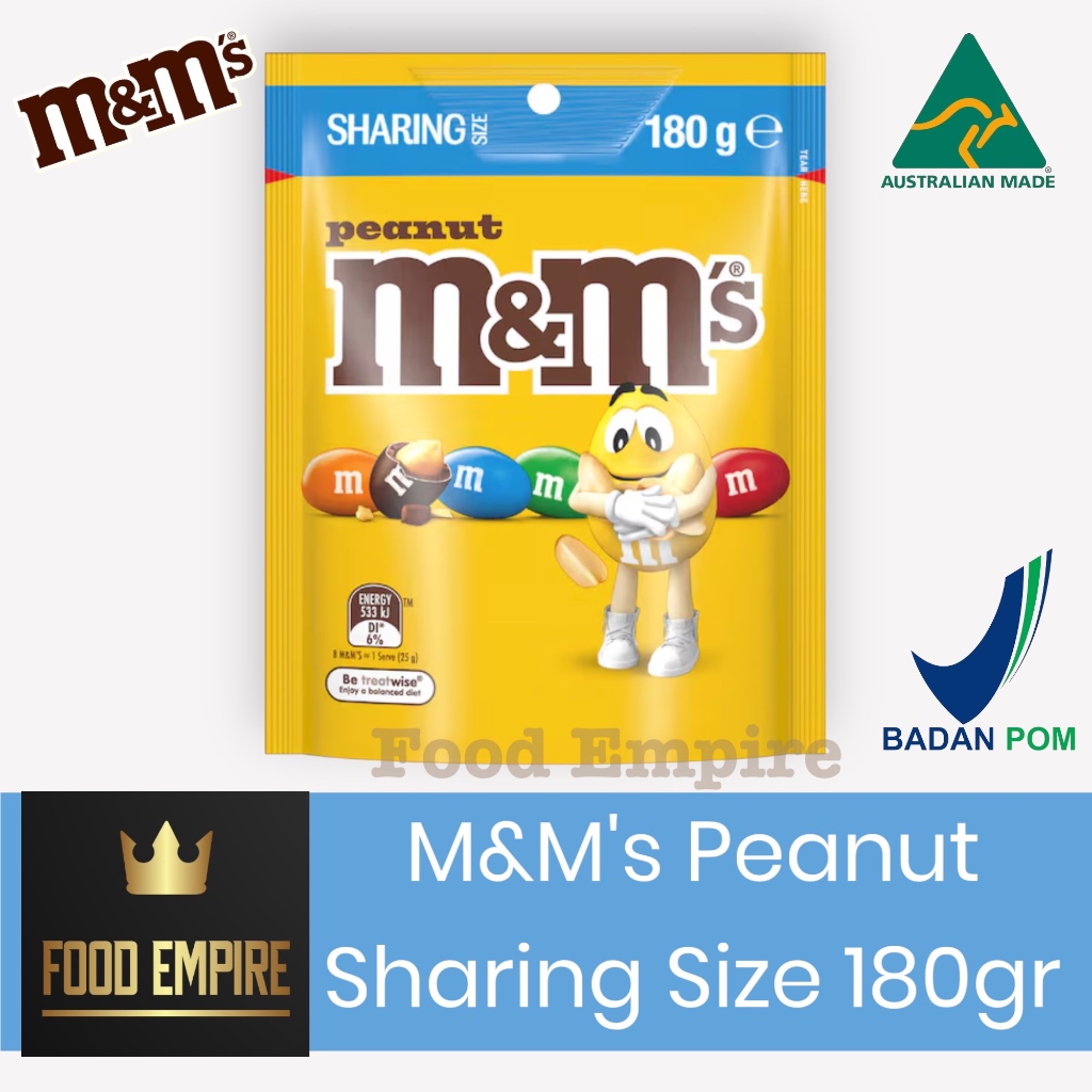 

M&M's Peanut Sharing Size 180 gr | Cokelat Kacang MnM | Coklat M&M Australia