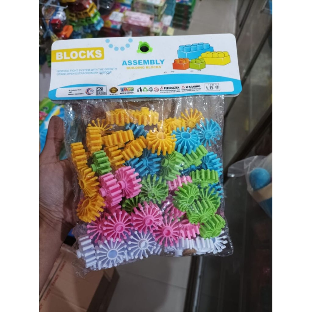 [ COD ] Mainan Anak Edukasi Block LB 9 Isi Banyak Mainan Balok Assembly Building