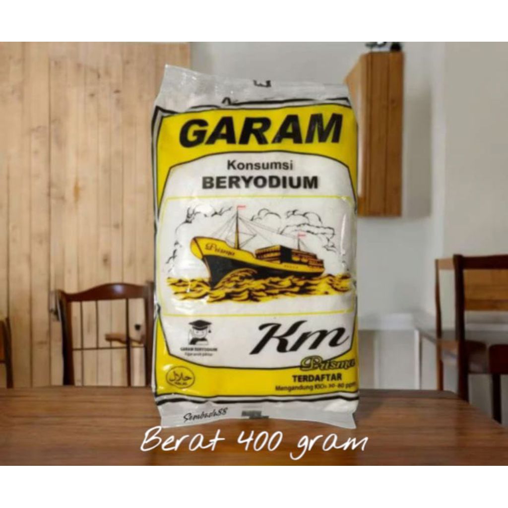 

GARAM DAPUR CAP KM PRISMA KEMASAN 400 GRAM / GARAM BERYODIUM / GARAM MASAK / GAREM / GARAM