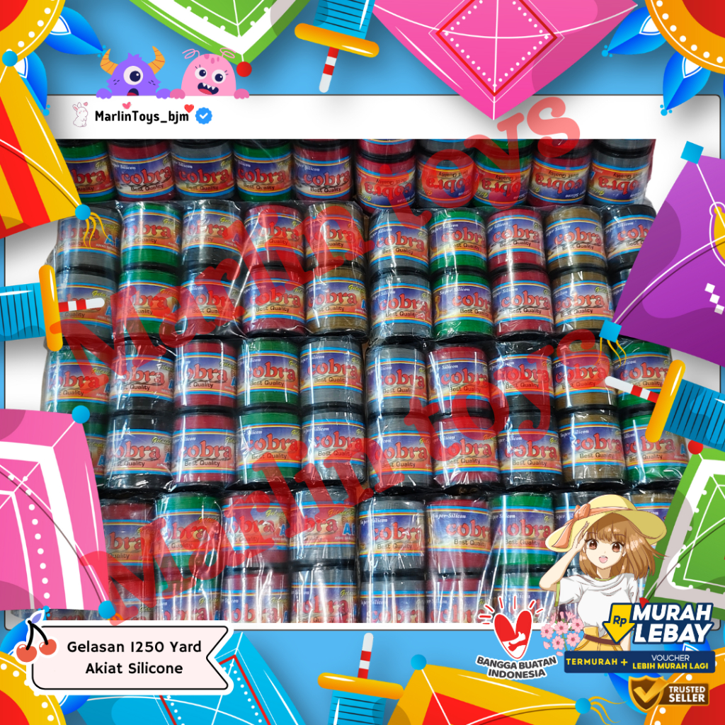 Benang Gelasan Layangan 1250 Yard Isi x10pcs Super Tajam Spesial Cobra - Benang Juara Dunia Original