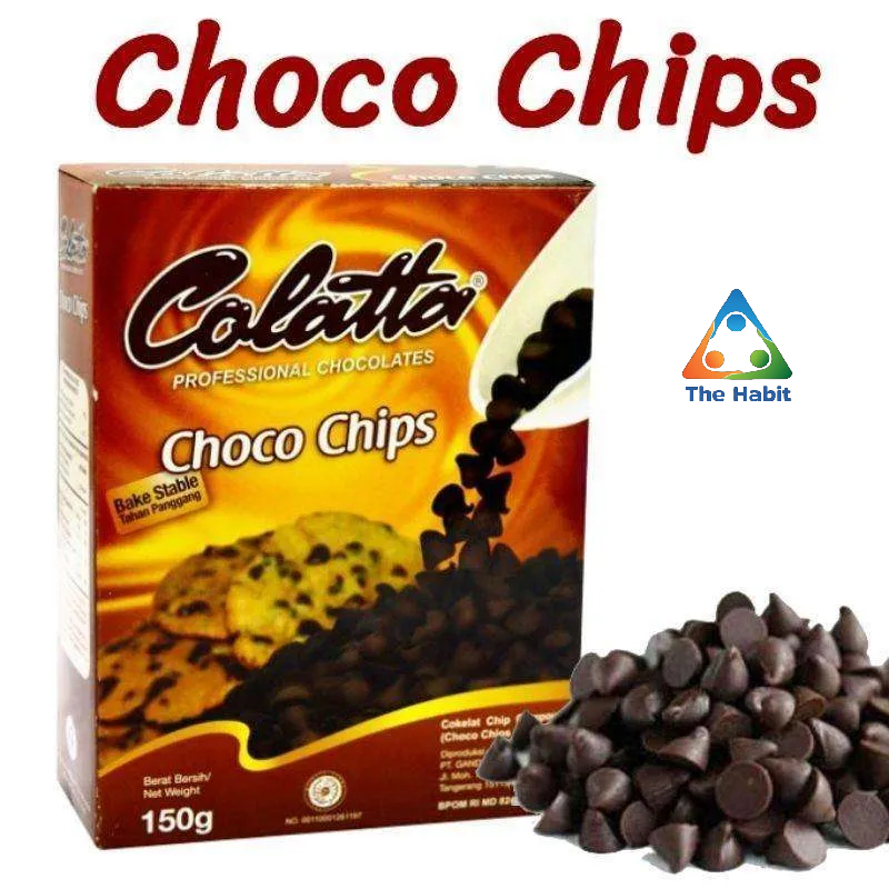 

(The Habit) COLATTA CHOCOCHIP 150GR,COKLAT CHIP KEMASAN KOTAK, TABURAN COOKIES/ICE