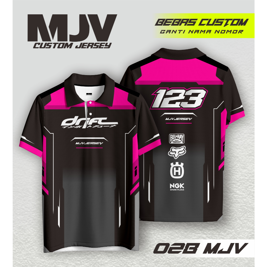 028 mjv kaos jersey racing desain simpel keren bebas costum nama nomer