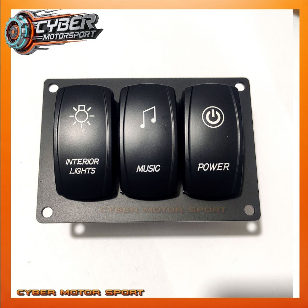 Saklar panel dashboard mobil universal 3 tombol 12volt 24volt . saklar on off kendaraan otomotif mob