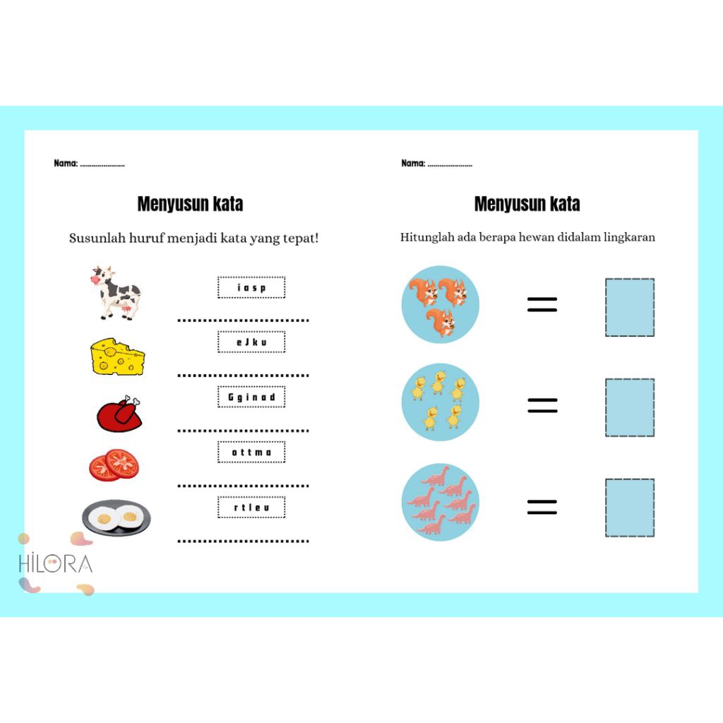 

HILORA - LEMBAR KERJA ANAK / GAMBAR MEWARNAI / GAMBAR MENGISI HVS A4
