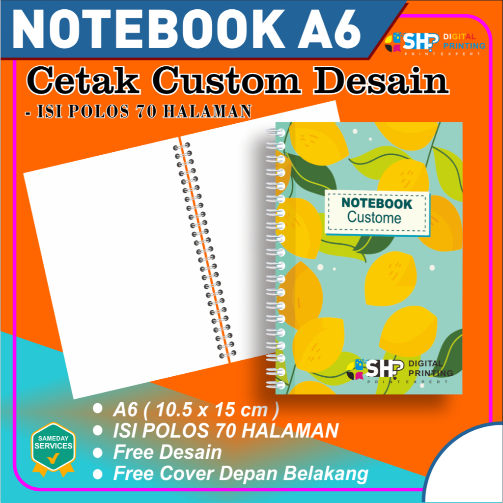 

Cetak NoteBook A6 Custom Desain Cover isi Polos 70 Halaman
