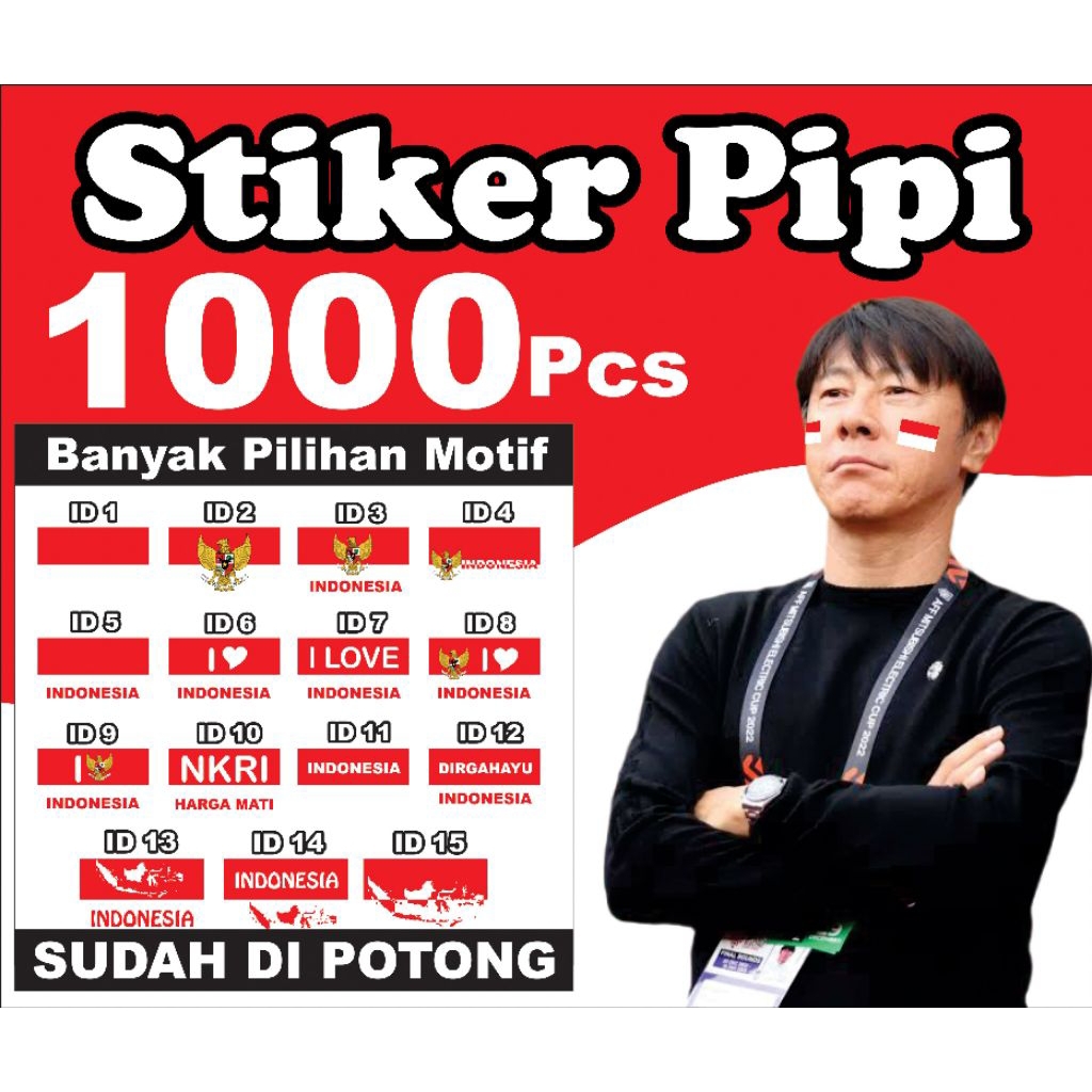 

1000 pcs STIKER MERAH PUTIH , sudah dipotong