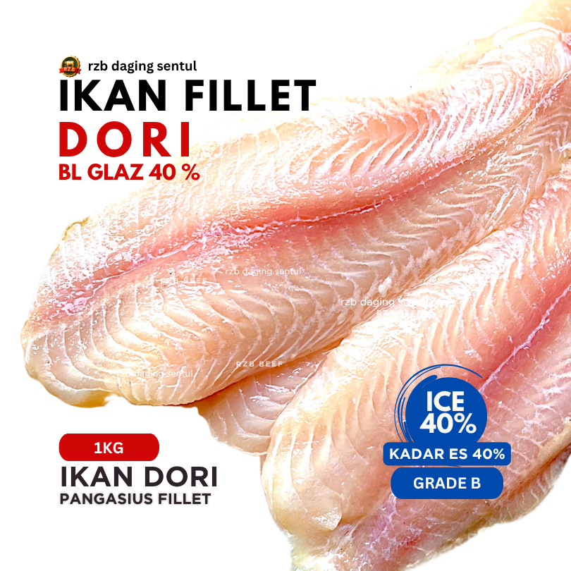 

Ikan Dori fillet B 1kg | ikan dorry ber kadar es 40% grade B