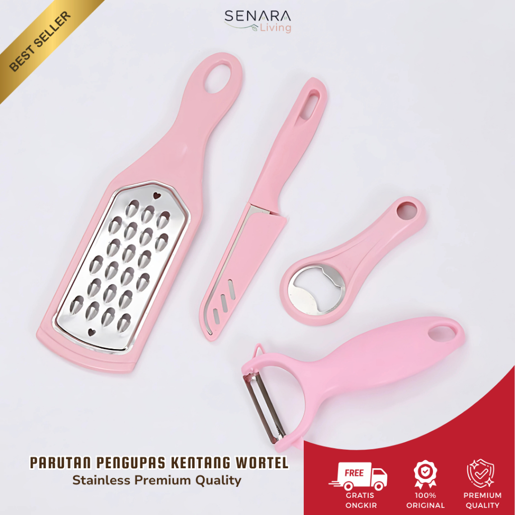 SENARA Living Parutan Pengupas Kentang Wortel | Set Warna | Lengkap Kecil Mudah Digunakan