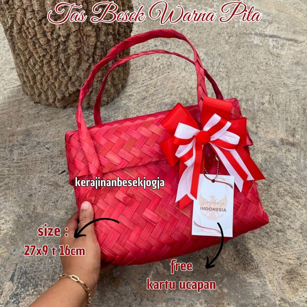 

TAS BESEK BERTUTUP WARNA PITA | goodie bag souvenir bingkisan souvenir kemerdekaan