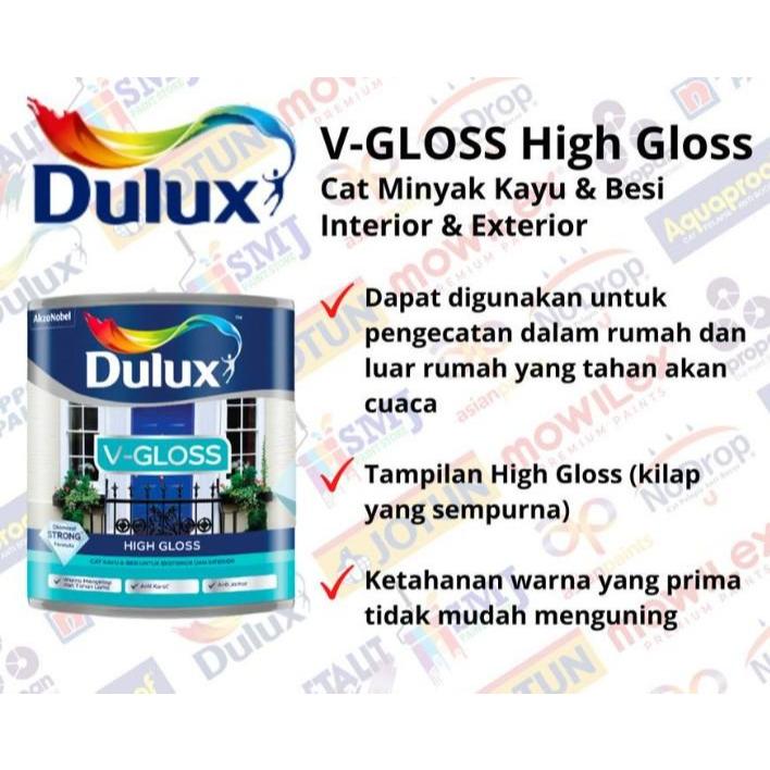 

Cat Minyak Kayu & Besi DULUX V-GLOSS warna Tinting 1kg (0,8L)