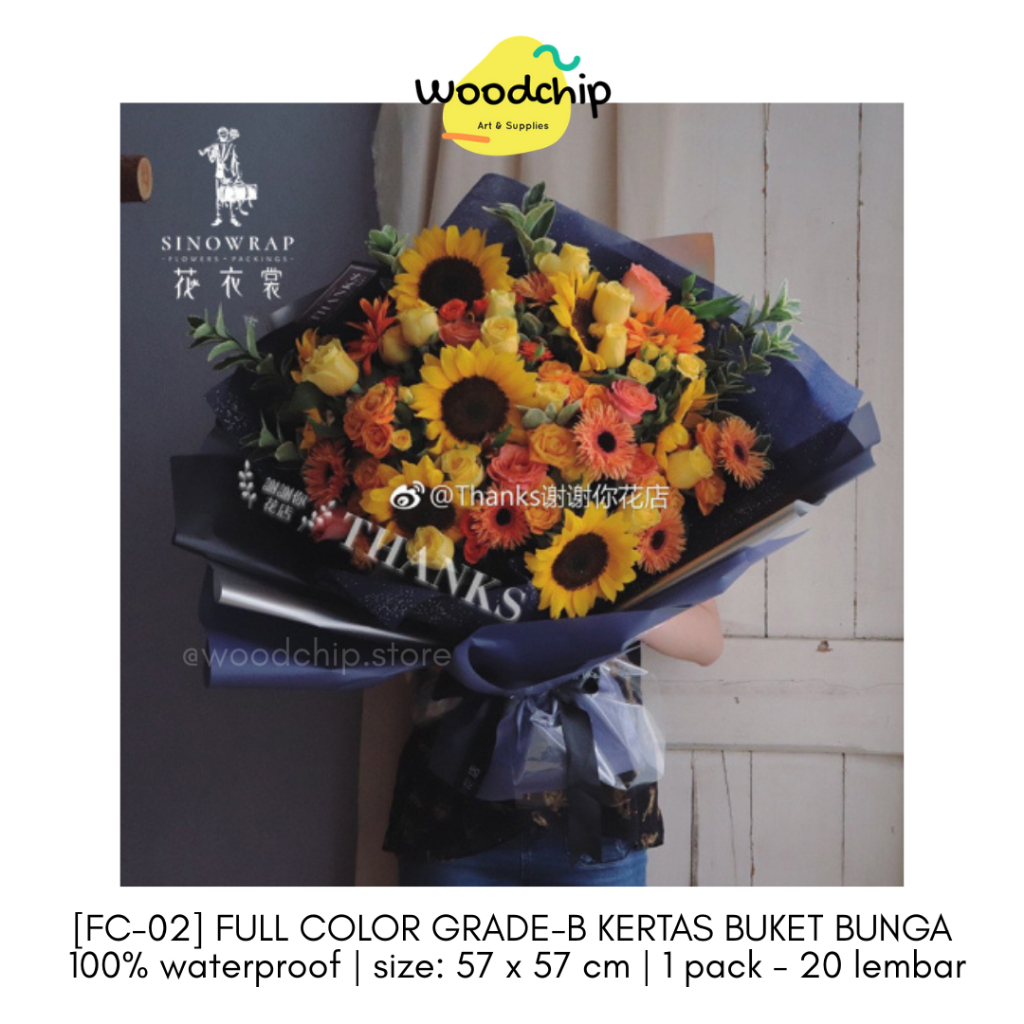 Galastore00 [Pack] Grade-B Full Color Cellophane (Pfcgb) Kertas Buket Bunga Wrapping Paper