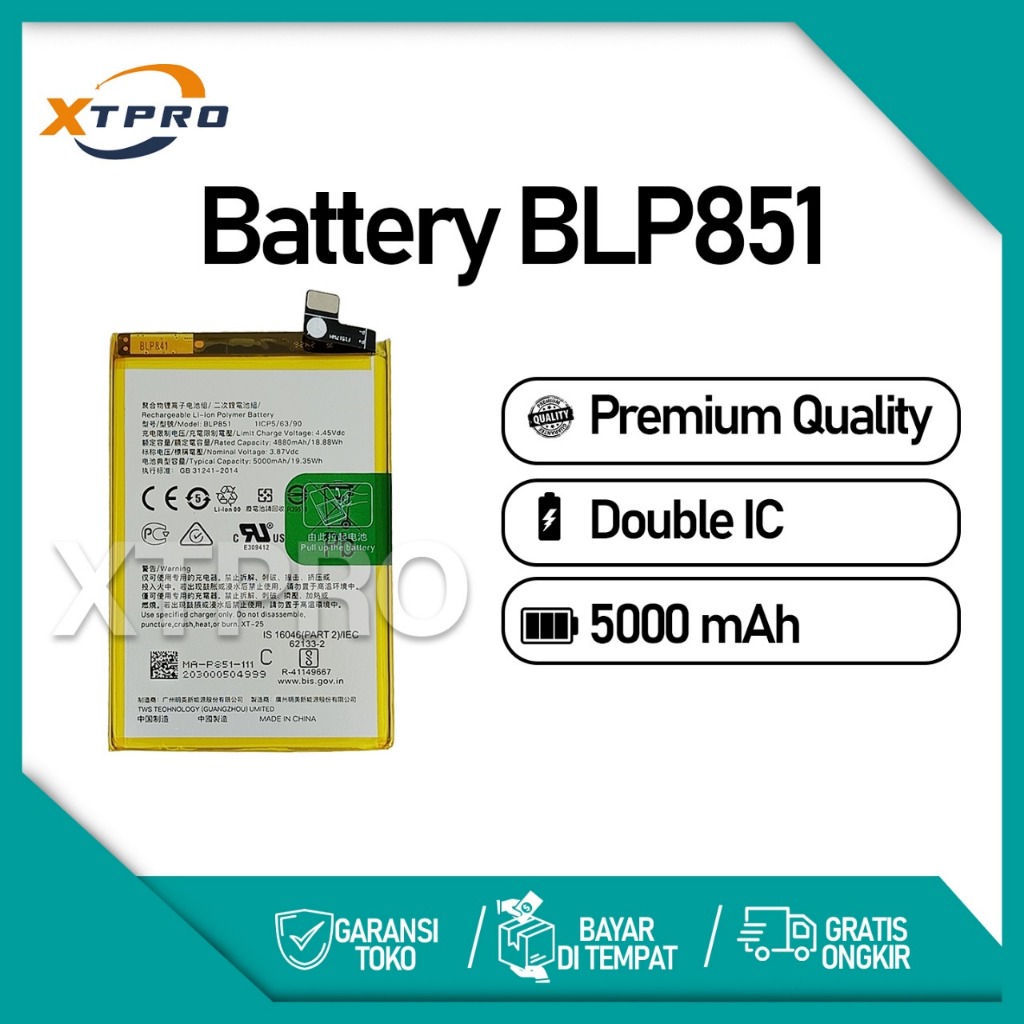 Battery Hp BLP851 Baterai Compatible With A74 4G A95 4G Batre BLP-851 High Quality Battery 2IC