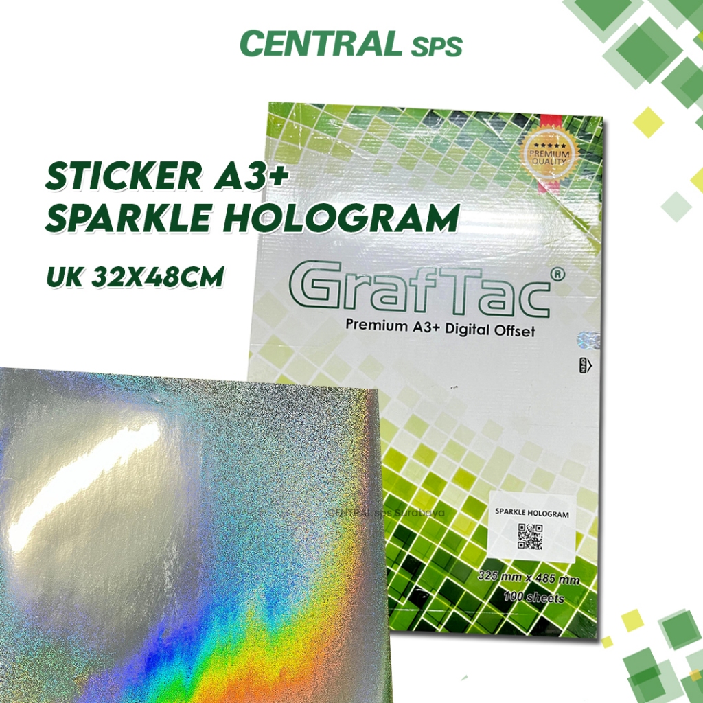 

Graftac Sticker Sparkle Hologram A3+ Bahan 100 Lembar - CENTRAL sps