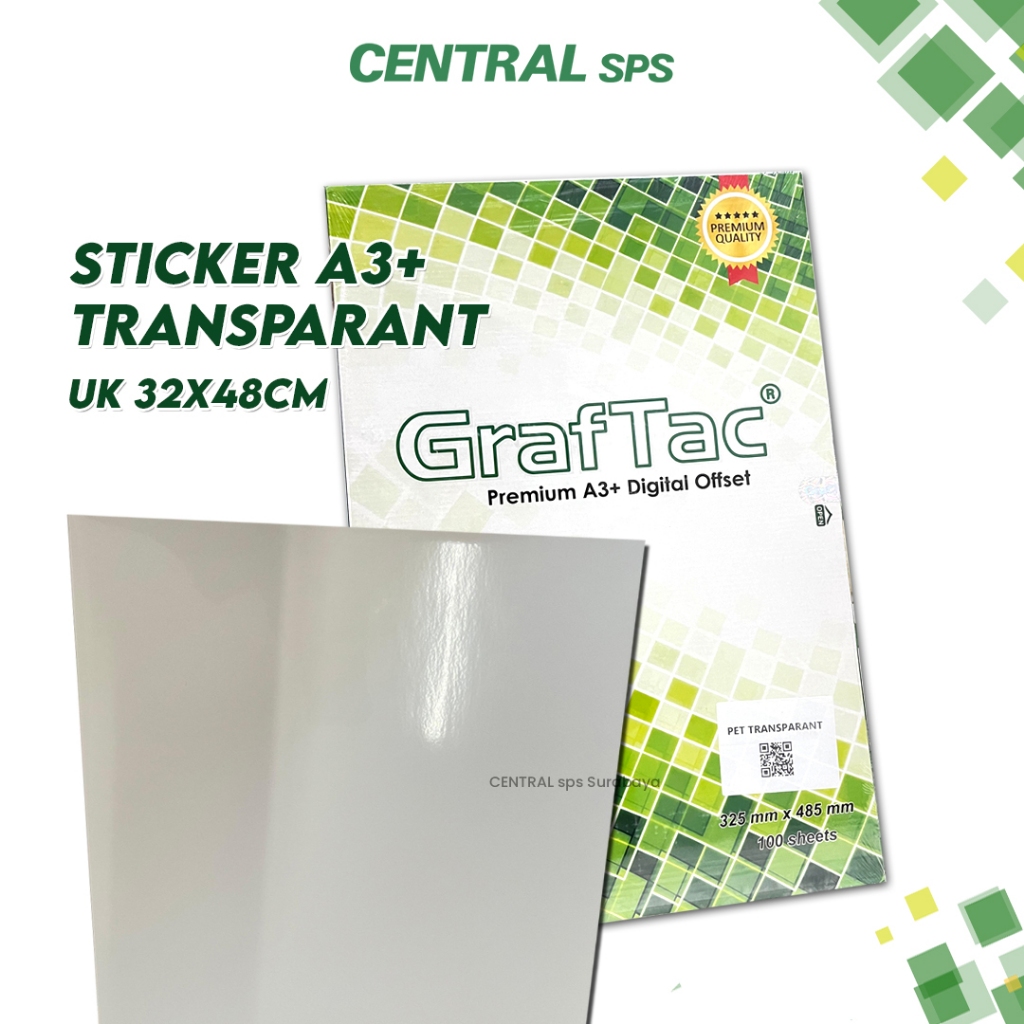 

Graftac Sticker Pet Transparant A3+ Bahan 100 Lembar - CENTRAL sps