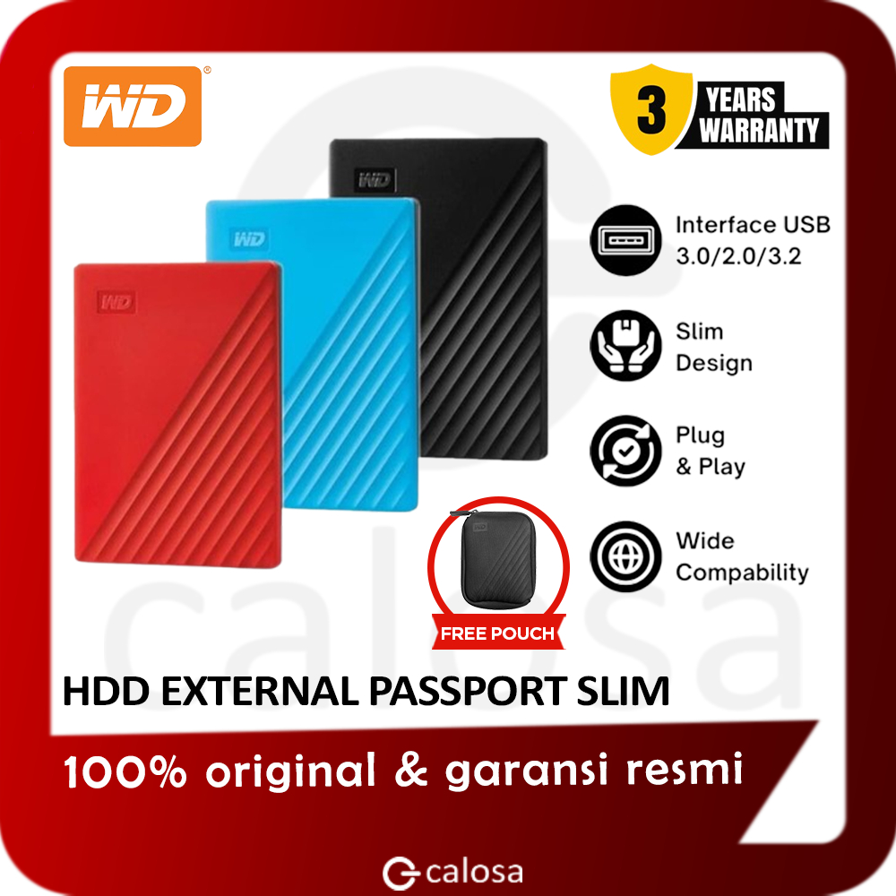 Hard Disk External WD My Passport New 1 TB 2 TB USB 3.0 / HDD Eksternal
