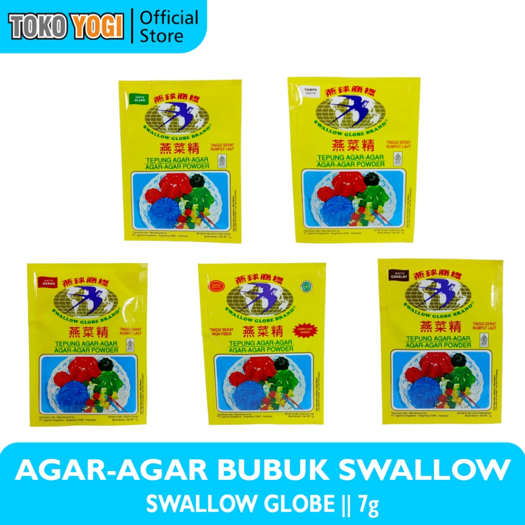 

SWALLOW GLOBE TEPUNG AGAR AGAR 7g || VARIAN WARNA