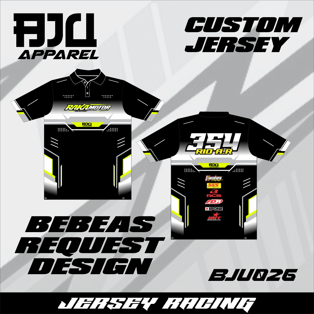 JERSEY RACING Custom Full Printing Lengan Panjang Jersey Balap Bebas Request