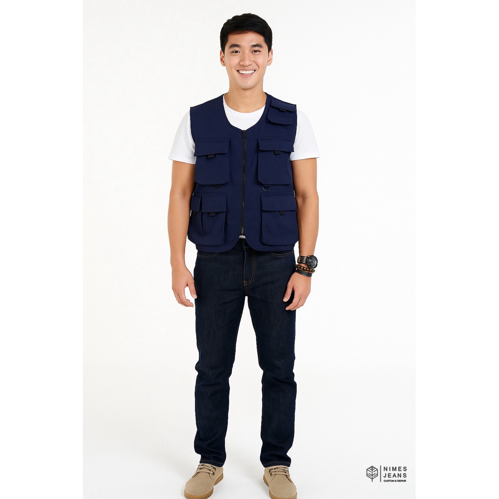 NIMES JEANS - Vest Rompi | Vest Rompi Bahan Katun Multi Pocket