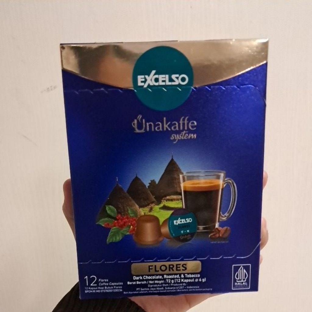

Excelso Unakaffe Flores 72gr ( 12 kapsul /6gr)