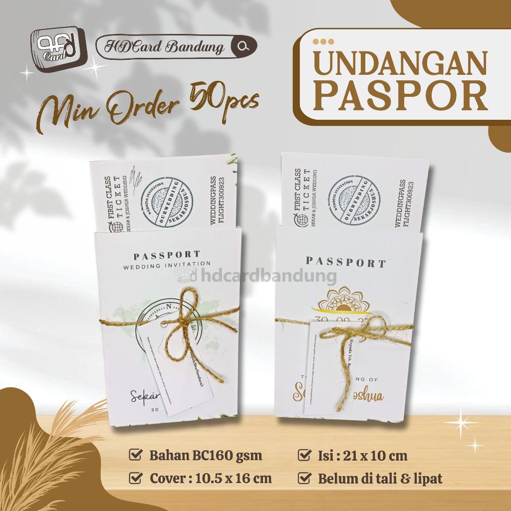 [PASSPORT] Undangan Unik Model Tiket Pesawat Undangan Paspor Pernikahan Khitanan