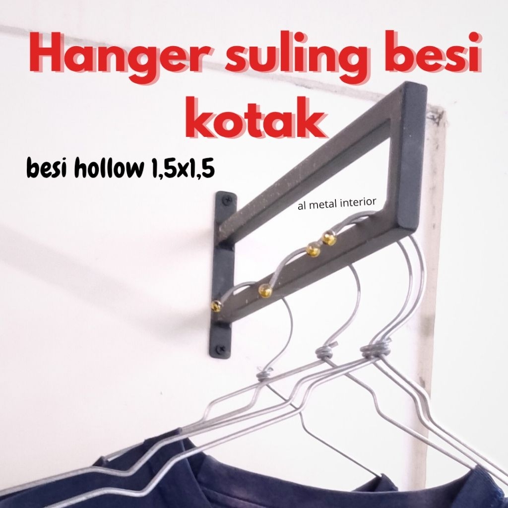 Hanger suling besi kotak