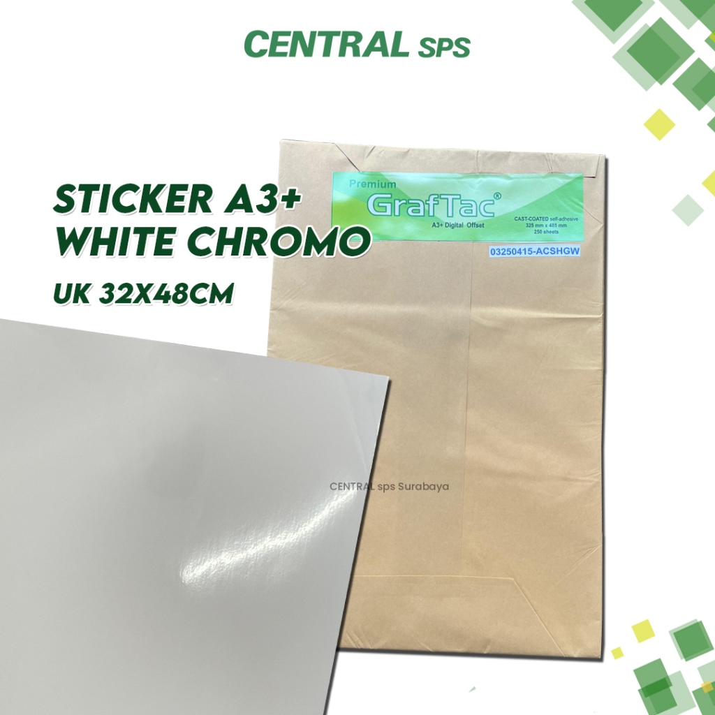 

Graftac Sticker White Chromo/Bontak A3+ Bahan 250 Lembar - CENTRAL sps