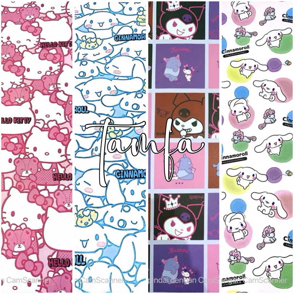 

KERTAS KADO SANSAN WAWA MOTIF HELLOKITTY CINAMOROL KUROMI