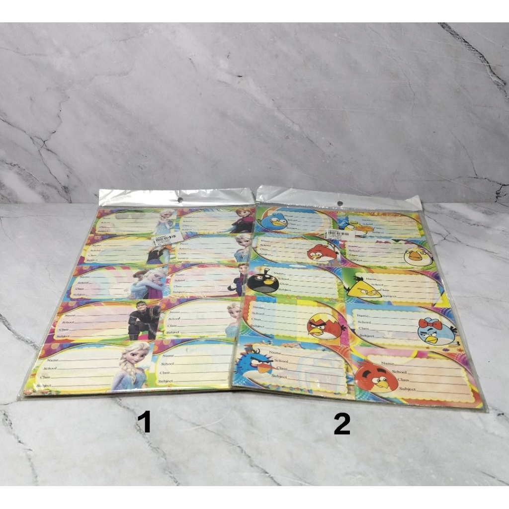 

STICKER NAMA / LABEL NAMA BUKU / STIKER BUKU KARAKTER