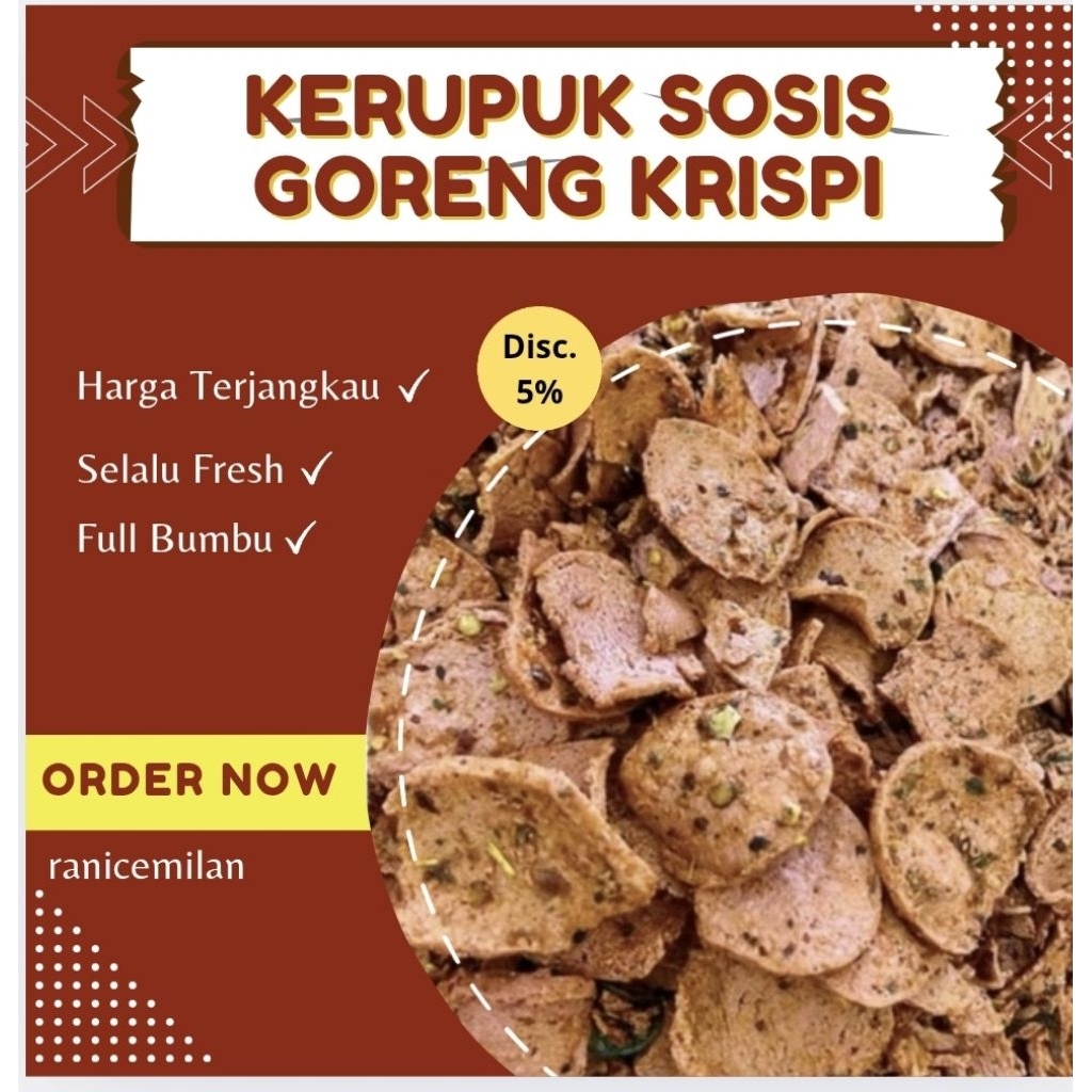 

sosreng pedas cikruh daun jeruk (sosis goreng)