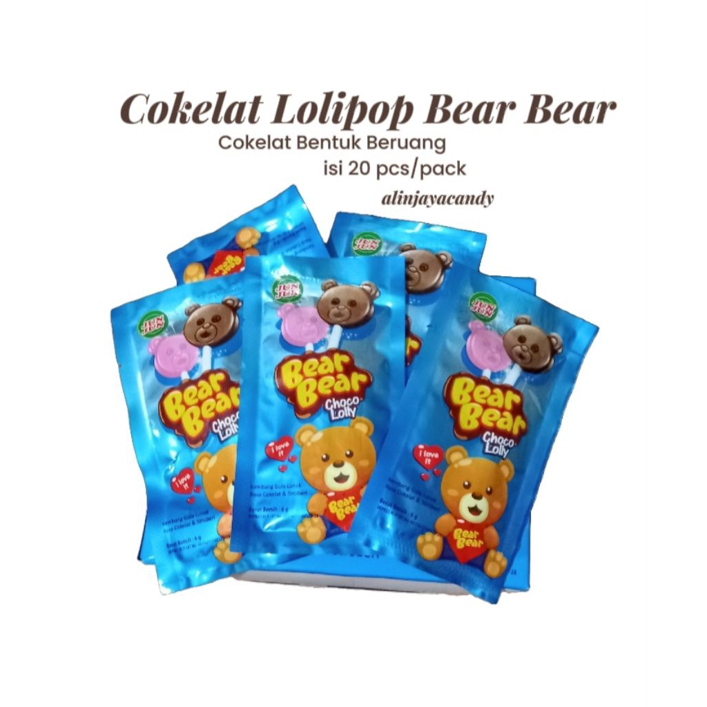 

Bear Bear Cokelat Lolipop Bentuk Beruang isi 20 pcs/box