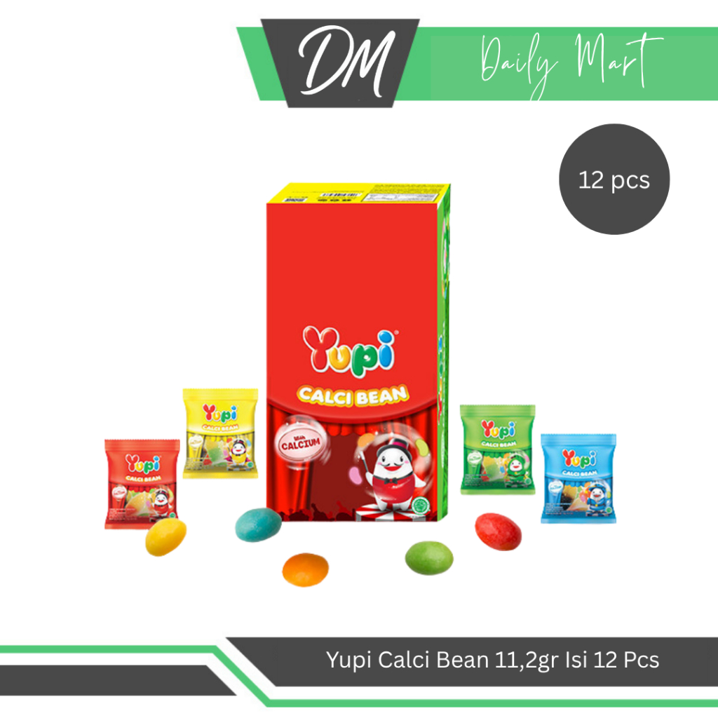 

Yupi Calci Bean 1 Box Isi 12 Pcs x 11,2gr - Permen Kenyal Berbentuk Lucu Enak Murah