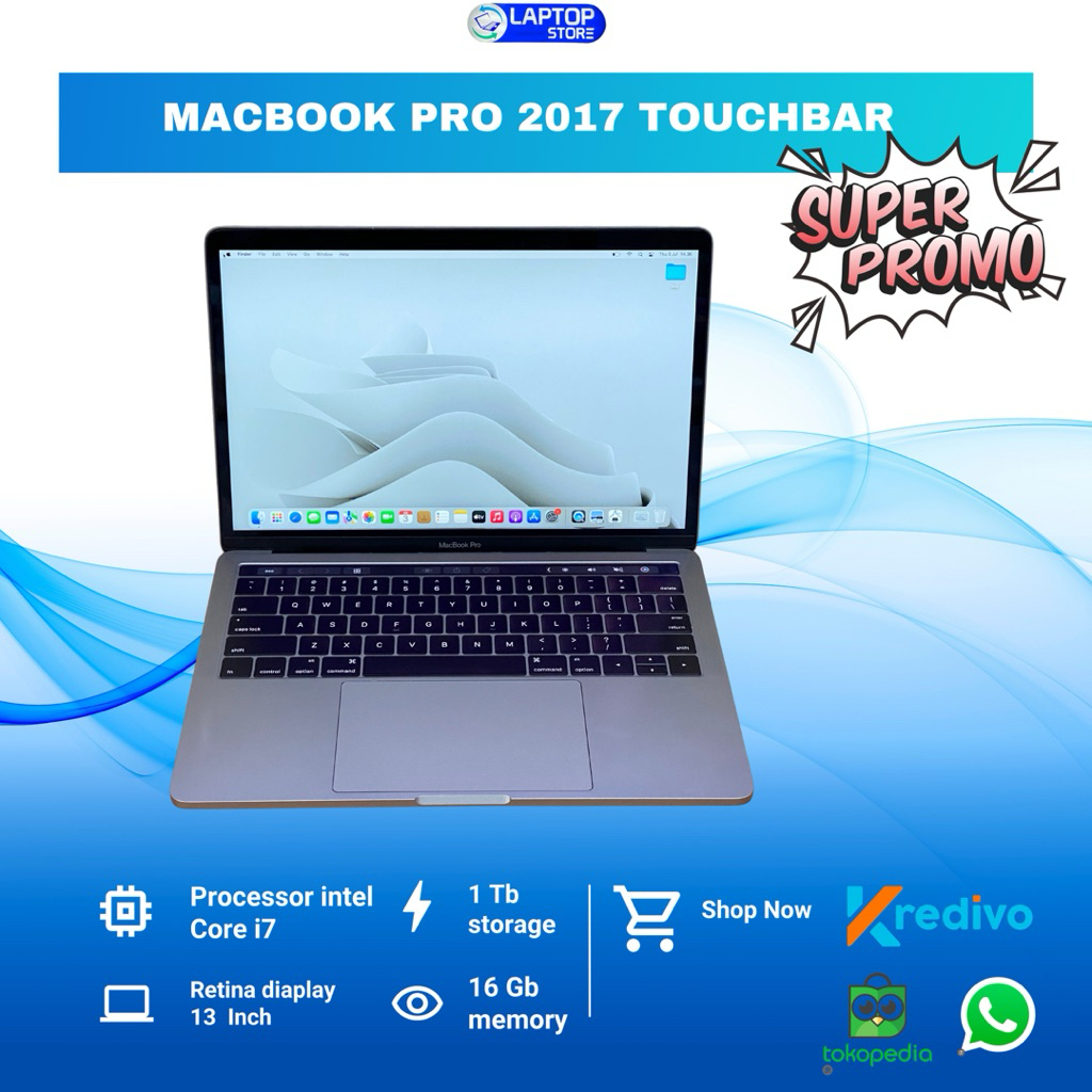 Macbook pro retina 13inch 2017 i7 Ram 16gb ssd 1Tb