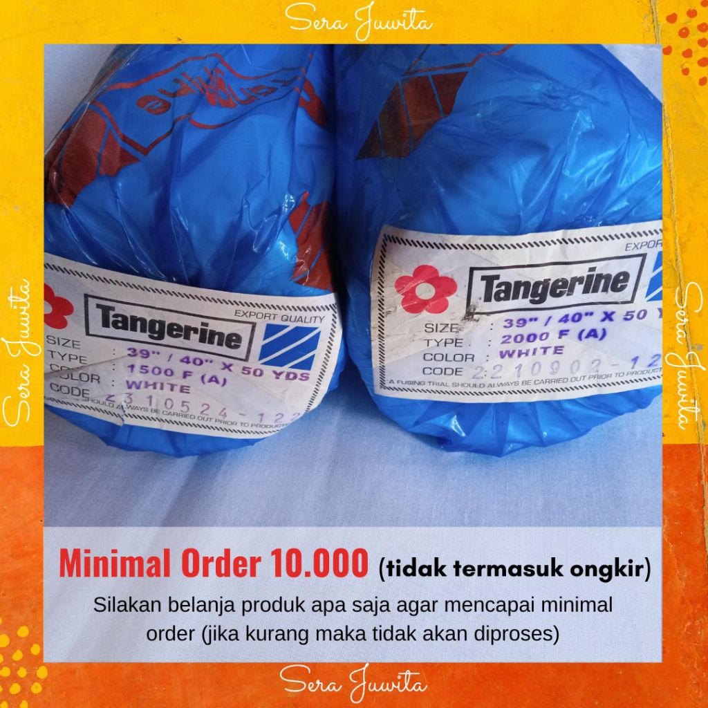 Kain Kapas Lem 1500F (A) dan 2000F (A)/ Kain Vislin Fislin Tangerine