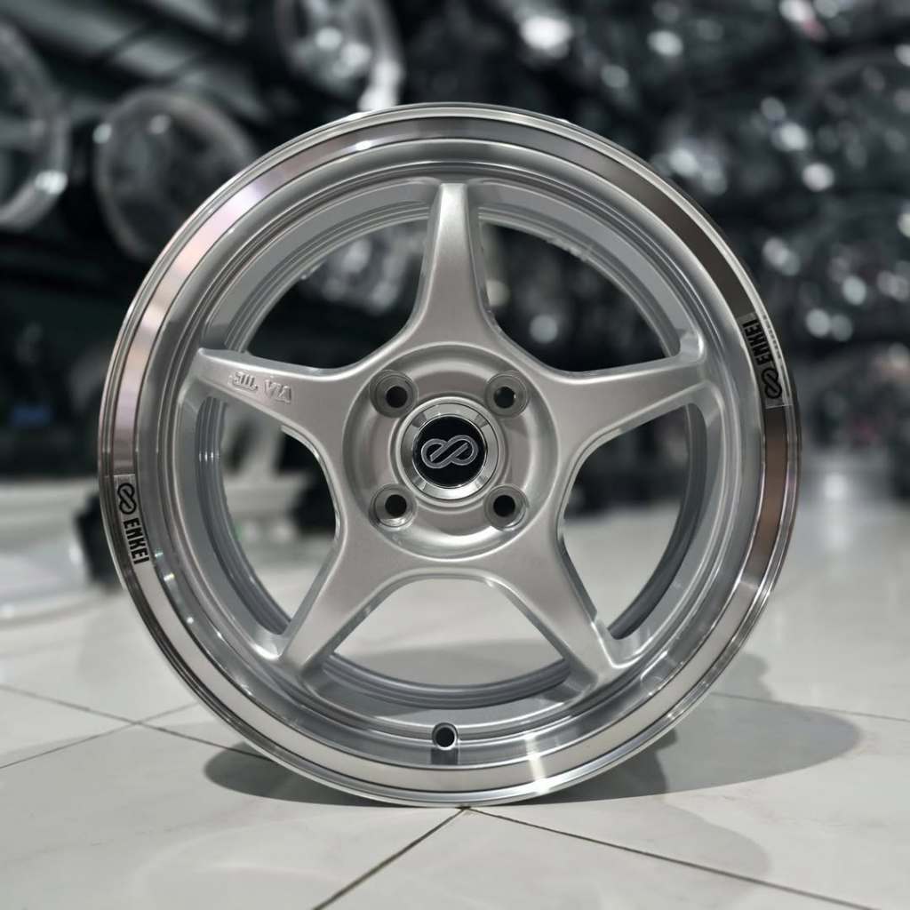 Velg Enkei SC30 (Tulang) Brand New Ring 15 Pcd 4x100 Lebar 6.5 Et 42 Warna Hyper Silver Lip Polish K
