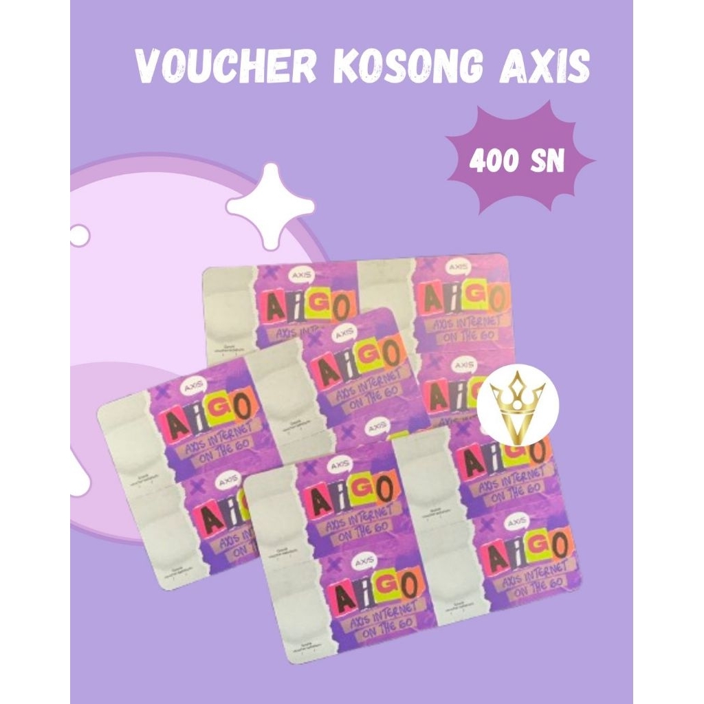 Voucher kosong axis 400 sn murah / voucher zero axis 1 box 4 in 1 / voucher kosong