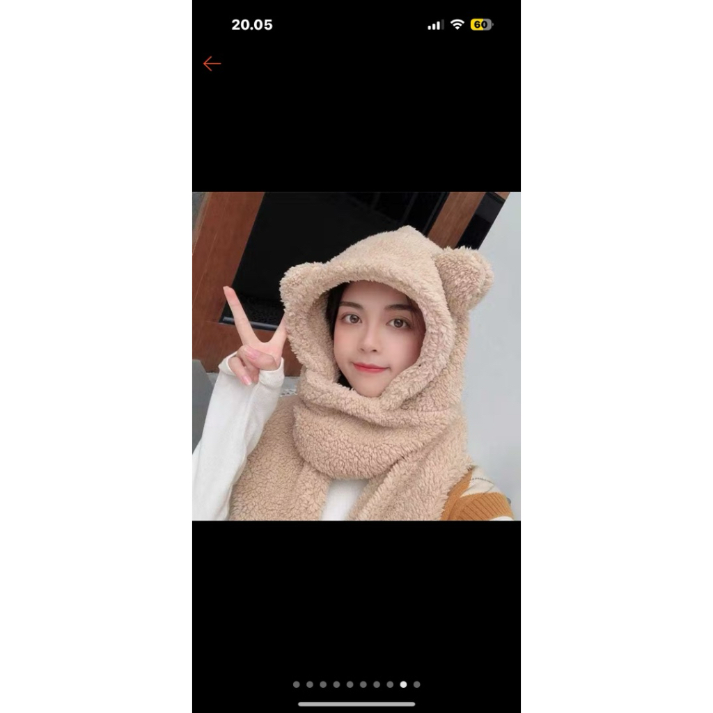 SYAL TOPI JENNIE BULU BERUANG