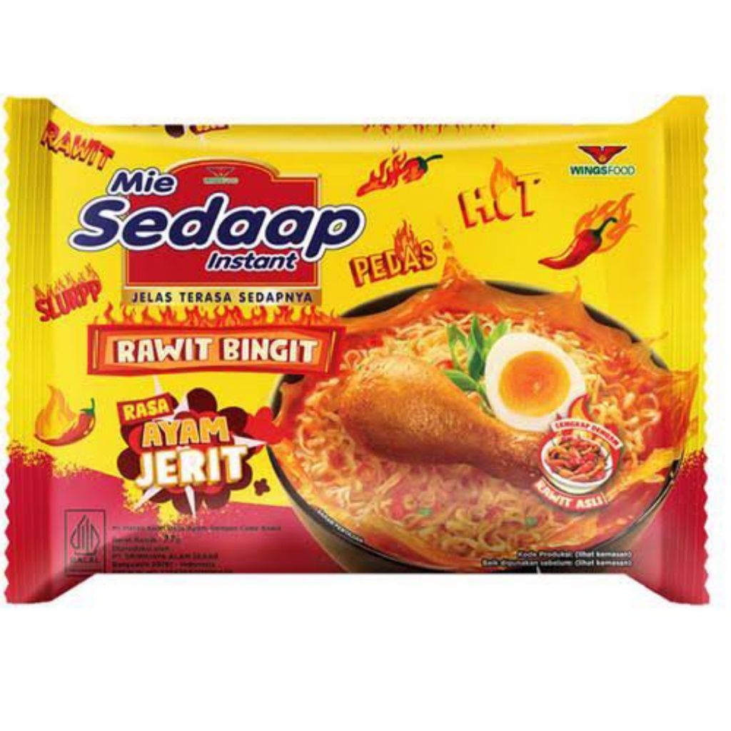 

Sedaap Mie Instan Rawit Bingit Rasa Ayam Jerit 77 gram