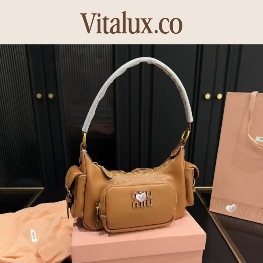 PO - Tas Cewek Selempang Kulit Asli MiuMi* Pocket Tas Cewek Selempang Kulit Asli Tas Fashion Wanita 