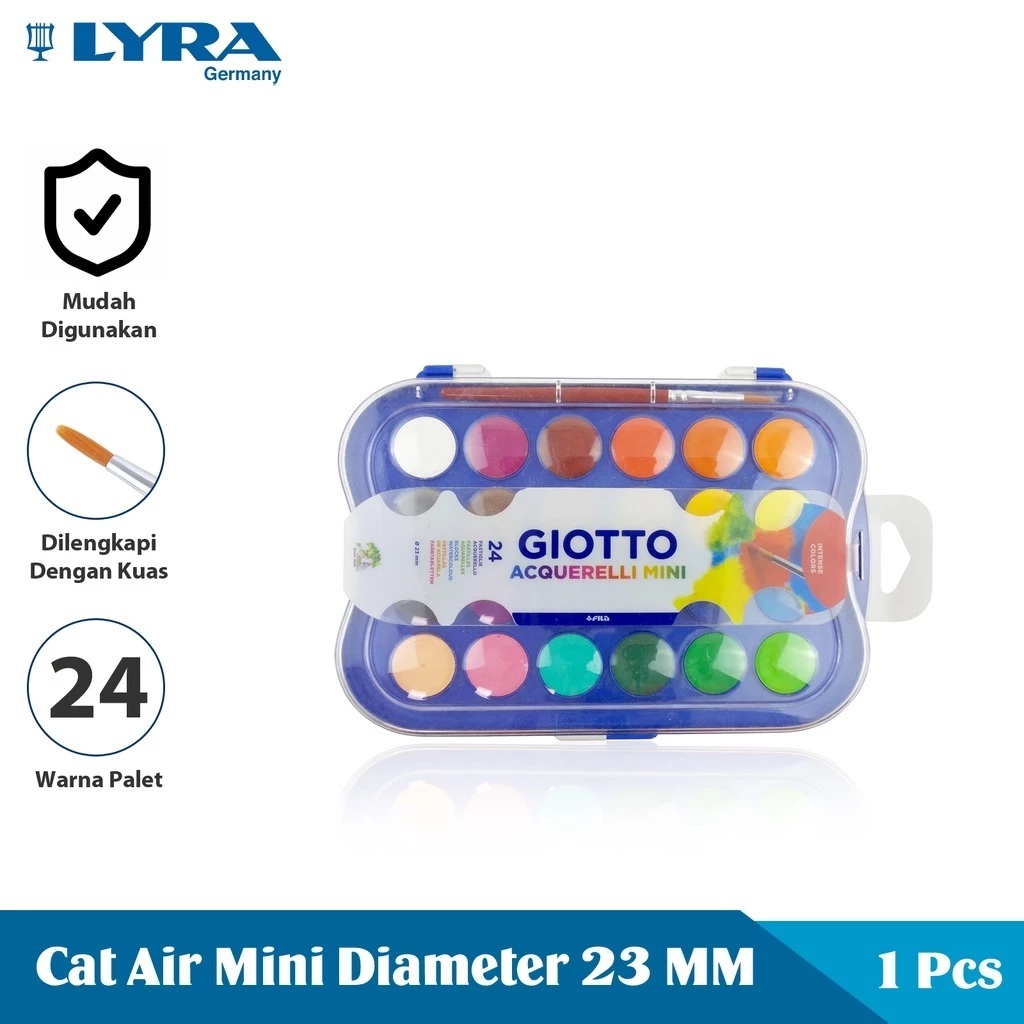 

Giotto Mini Watercolor Blocks/cat air padat 24clr (Block dia 23mm)