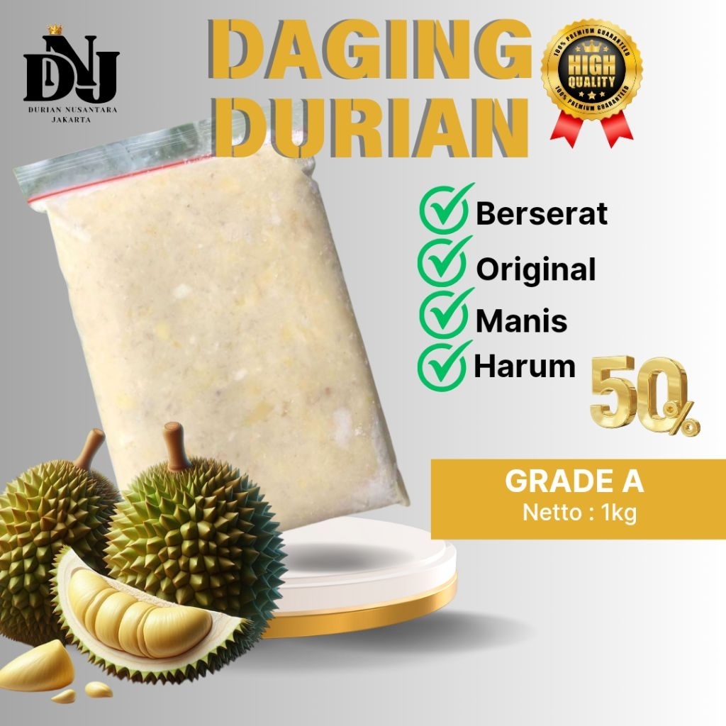 

Daging Durian Ori Frozen Manis Berserat