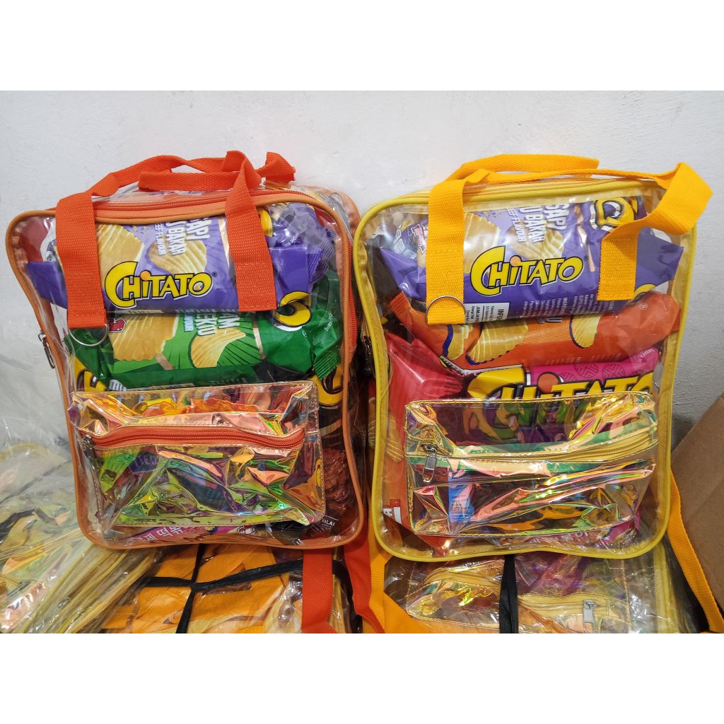 

paket Chitato gratis tas cantik transparan